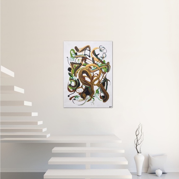 Sensations, large size, acrylic design on white background, original, painting - Picture 5 of 5